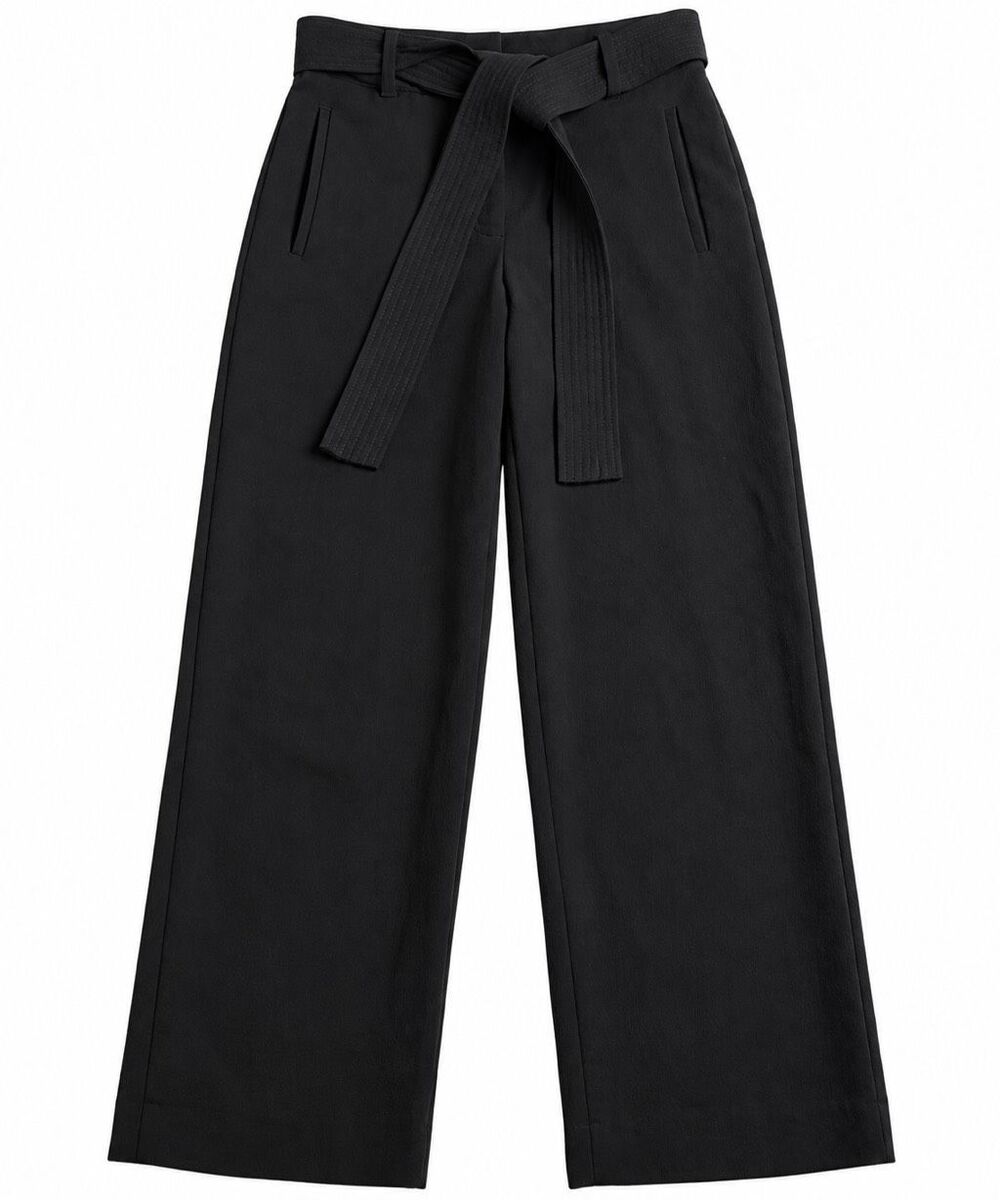 WILFRED ARITZIA Black Crepe High Rise GENEVA Belted Slim Leg Pants Size 4